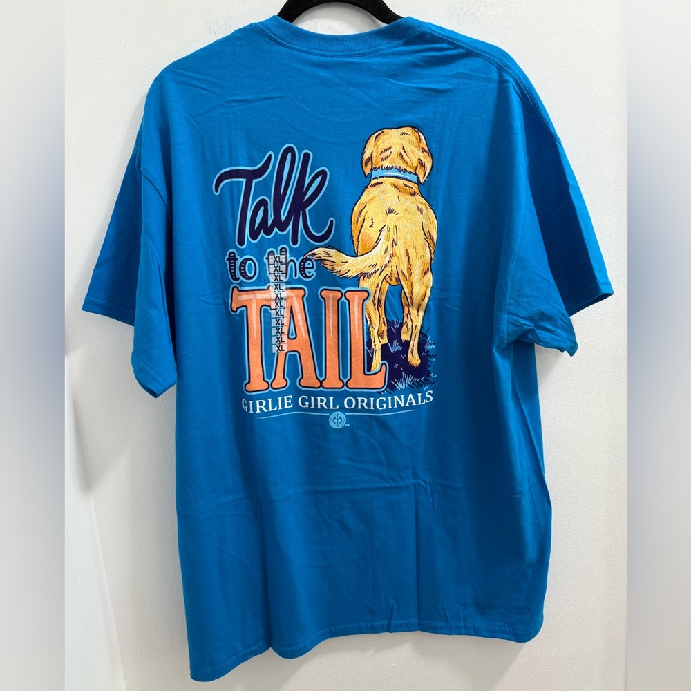 Girlie Girl Originals "Talk to the Tail" Blue Short Sleeve Tee